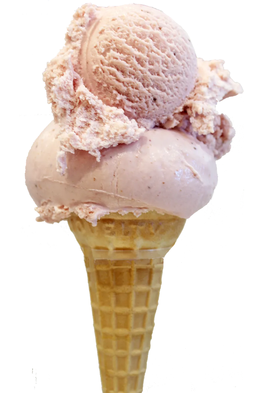 Strawberry ice cream with fruit swirl